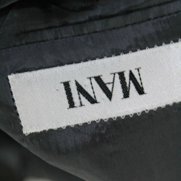 MANI THREE BUTTON NOTCHED LAPEL BLAZER GRAY WOOL - Picture 7 of 7